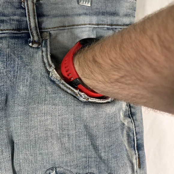 Supply & Demand Jeans Men's 36 XL Medium Wash Denim Distressed Button Zip - Picture 5 of 9